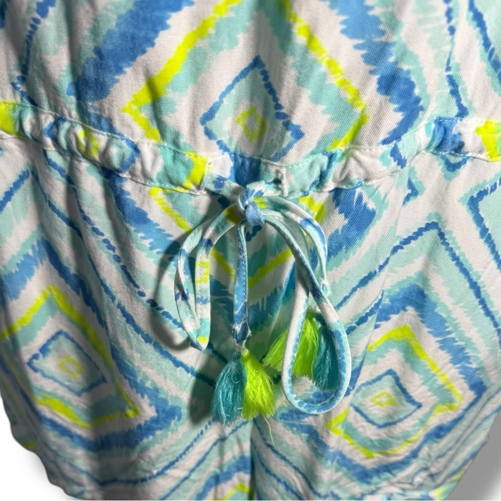 Southern Tide Women’s Kendall Geo Romper Blue Green Size Small - Picture 2 of 9